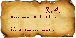 Kirnbauer Arétász névjegykártya